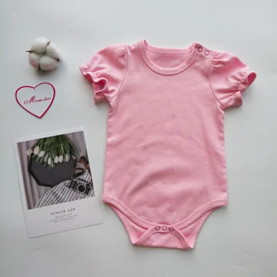 Fashion Unisex Baby Bubble Romper Soft 180-190g Combed Cotton Baby Onesie Pajamas