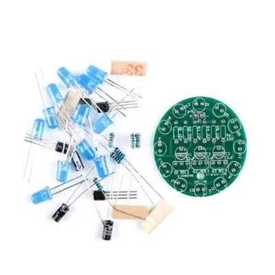 LED Water Light LED Round Water Light Production Kit for Skill Training Soldering Practice Parts Diy Electronic Kit Set