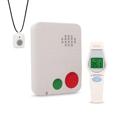 SOS Emergency Call Medical Thermometer-Waterproof 4G LTE Battery Operated Portable Digital Forehead Thermometer for Adults Kids