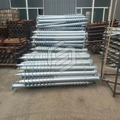 Ground Screw Piles Wholesale Helical Solar Mounting System Welded Steel Pipes Poor Watered Swampy Soils Installation Low Price