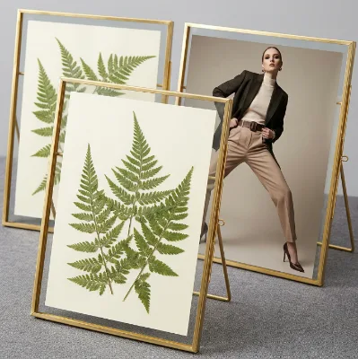 Wholesale 4x6 6x9 6x8 8x10 Cute Wall Tabletop Picture Photo Frame Gold Glass Craft 5x7 Stand Dried Flower Artwork Holder