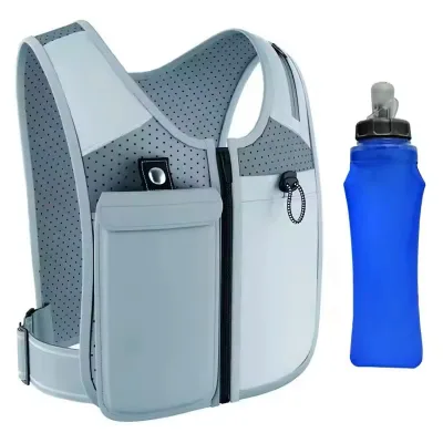 Custom Logo Adjustable Waistband Reflective Running Vests Chest Pack Gear Cycling Hydration Bottle Phone Holder Running Vest