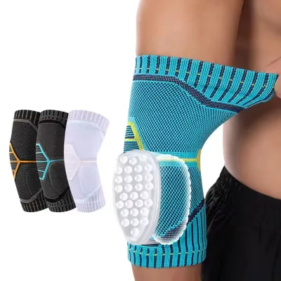Wholesale High Quality Custom Elbow Sleeve Breathable Compression Anti Collision Silicone Padded Soft Wrap Support for Sports