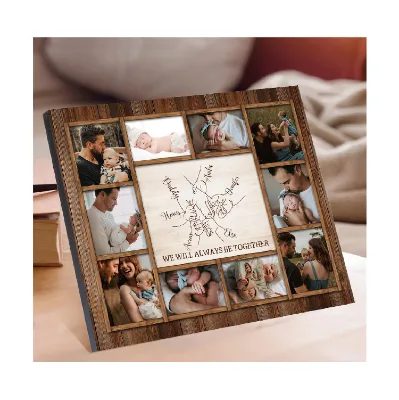 Personalized Wooden Photo Frames: Father's Day Keepsake with Engraved Names,Home Decor Keepsake Gift