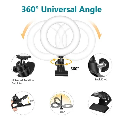 Professional 6 Inches Mini Portable Ring Light for Cell Phone