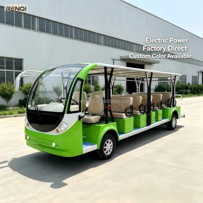 Renqi 20-Seater Electric Sightseeing Bus 72V 150AH 7.5KW 28km/h Speed for Scenic Spots Resorts Parks & Campuses
