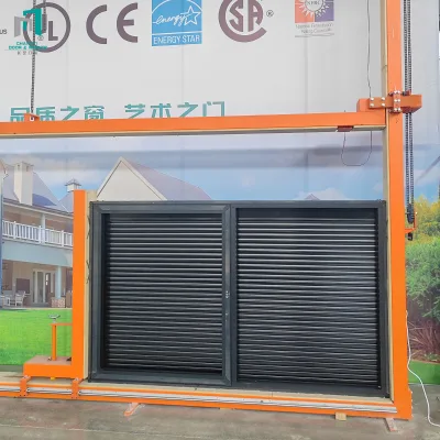 Aluminum Alloy Vertical Swinging Glass Rolling Shutter Window Anti-Theft Windproof Functions Modern for Villa Interior