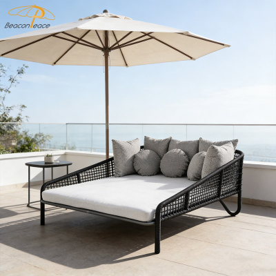 Modern Outdoor Furniture Beach Patio Rope Daybed Outside Garden Day Bed