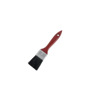 Red Handle Flat Paint Brush Black Bristle Artist Painting Brush for Wall Renovation DIY Craft Cleaning Use