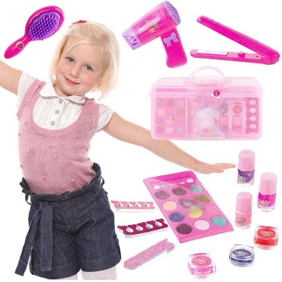DIY Makeup Kit Jewelry Eye Shasow Nail Art Set Toys Makeup for Kids Beauty Fashion Toys Custom Girl Toy