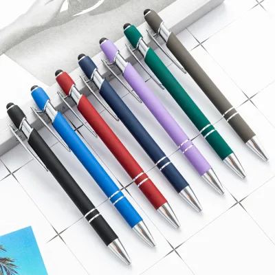 Metal Aluminum Retractable Capacitive Ballpoint Pen Handwriting Touchscreen Use Gift Option Model Eva15