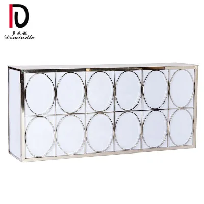 Modern Illumination Rectangular Night Club Silver Stainless Steel Led bar Counter
