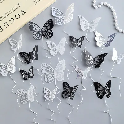 Influencer-style Iridescent butterfly Cake Decoration China-made Elegant Table Centerpiece for Holidays Anniversaries