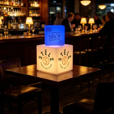 Custom LED Light Cube with logo Rechargeable Glowing Cube Lamp with Logo Print for Bar & Event Decoration
