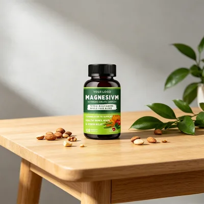 Vitamins Minerals Supplement Magnesium Glycinate Chelate Complex Vegetarian Capsules 120 Count Adult Formula Supporting Improved