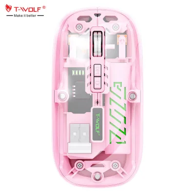 T-WOLF Q710 2.4G Optical Wireless Mouse Ergonomic Portable Mini USB Interface Slim Transparent Silent 6-Button Laptop in Stock