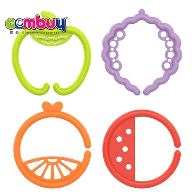 Funny Hanging Interlocking Fruit Toys Baby Cartoon Ring Rattle