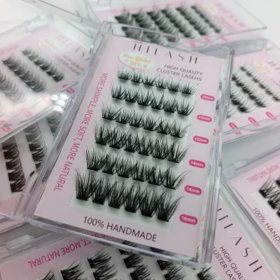 Reusable Pre Glued Cluster Waterproof Long-wear Sample Availability Glued Lashes Cluster Press on Lashes