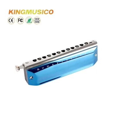 High-End 12-Hole Chromatic Harmonica - Professional Performance Teaching Tool with Aluminum Comb - Exquisite Gift Edition
