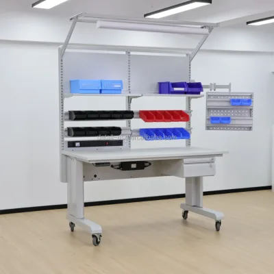Detall TestBench Electronic Test Bench Workstation Built in Power Supply Rail Multimeter Shelf Anti Static Mat