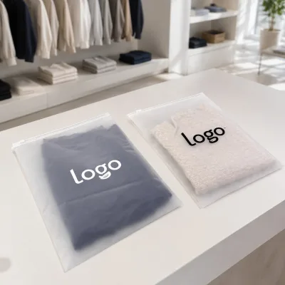Rapid Production Screen Printed Biodegradable Resealable Frosted PE Plastic Bag for Clothing Shoes Packaging Slider Zipper Your