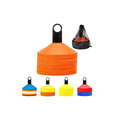 Soccer Cones (Set of 50) Agility Training Disc Agility Soccer Cones With Carry Bag and Holder for Training