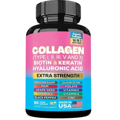 Hot-selling Premium Collagen Capsules Biotin Keratin Hyaluronic Acid Collagen Skin Elasticity & Whitening Supplement for Adults