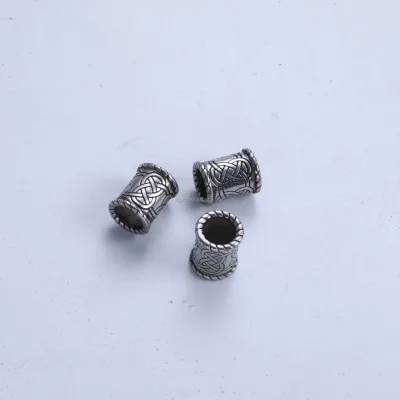 Retro Spacer Beads Stainless Steel Clasp Unique Fleur-de-lis Cross Celtic Tube for Leather Bracelet DIY Jewelry Making Findings