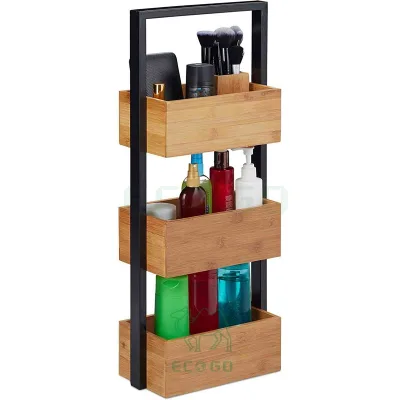 3 - Tier Bamboo Storage Shelf Rack: Versatile Shower Caddy for Bathroom & Desk Organizer for Office