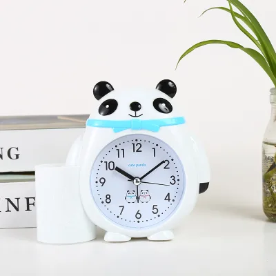 Panda Cartoon Alarm Clock for Children Alarm Clock with Pen Holder Alarm Clock on Desk