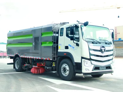 280HP Foton Cummins Engine 4x2 Drive Street Sweeper with Auman Chassis Motor & Pump & High Pressure Washer