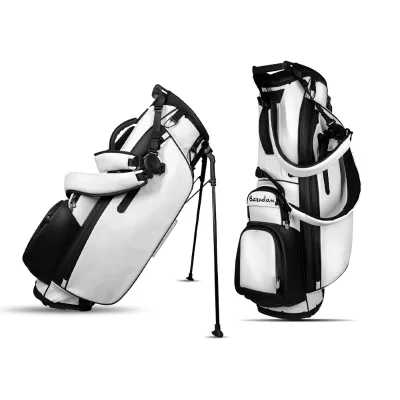 Custom Design Lightweight Golf Carry Bag Pu Leather Golf Club Staff Bag Embroidery Golf Standard Bag