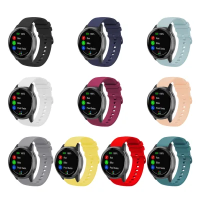 18mm 20mm Flat Silicone Watch Strap Same-Color Colorful Buckle for Garmin Vivoactive 4 Amazfit GTS Smart Watch Accessories