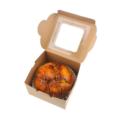 Wholesale New Small Bakery Boxes Window for Snacks Mini Pies Party Gifts Cafe Restaurant Takeaway-Candle Recycled Kraft Paper