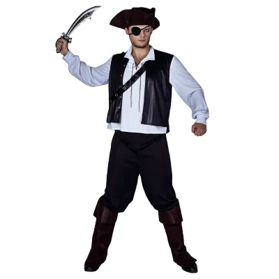 Wholesale Cosplay Party Pirate Costume Halloween Performance Buccaneer Costume for Adult Men