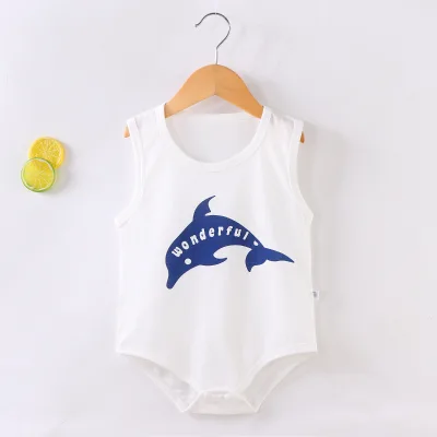 Summer New Sleeveless Bodysuit Thin Cotton Sleeveless Romper