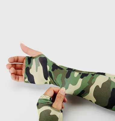 E1344 Man Summer Outdoor Camo Ice Silk UV Protection Oversleeve Arm Sleeves Sun Sports Driving Cooling Cycling Arm Sleeves