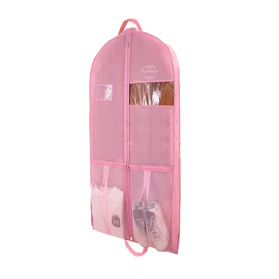 High-End Customized Non-Woven Suit Bag with Waterproof Coating and Leather Handle Multi-Purpose Garment Carrier for Travelers