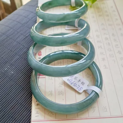 Highly-translucent Natural Guatemala Icy Blue Jadeite Bangle Certified Grade a Icy Blue Jadeite Jade Bangle