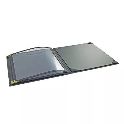 Leather Popular 6 Views Food Beverage Menu Book For Restaurant,High quality PU leather hotel menu folder