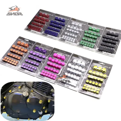 SNOR Leocar Chrome-Plated Plastic Decorative Screw Cover Set Nut Cap Kit for Yamaha Air Blade 1 Motorcycle Accessories