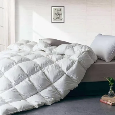 Egyptian Cotton & Polyester Winter Warmth Queen Size Heavy Goose Down Comforter Winter Warm Duvet with Egyptian Cotton Blend
