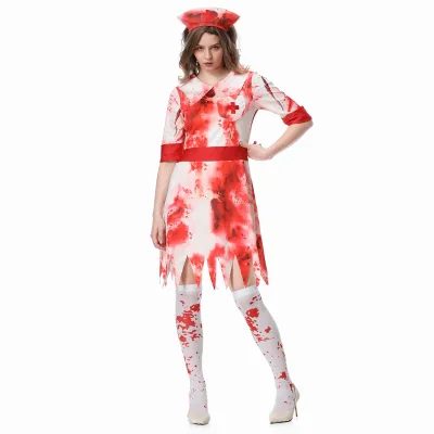 New Halloween Nurse Vampire Cosplay Costume Women Dress Masquerade Costume Easter Carnival for Party