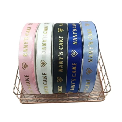 Wholesale Personalised 1 Inch Polyester Ribbons Single Faced for Gift or Flower Ribbons with Fancy Logo