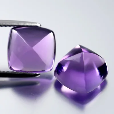 GP Natural Amethyst Cushion Sugar Loaf Cabochon Super Clean Purple Stones Semiprecious Gemstone Wholesale