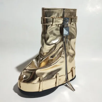Womens Mid Calf Boots Microfiber Upper Side Zipper Belt Detail Casual Winter Style for Fashion Focused Women Sizes 34 to 43