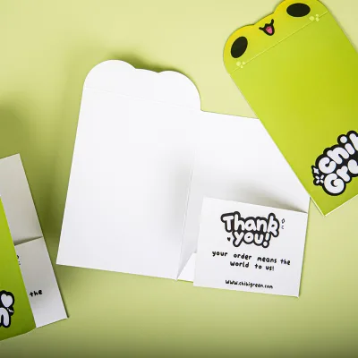 Customized Color Logo Printed Gift Cute Envelope Packaging With Thank You Card