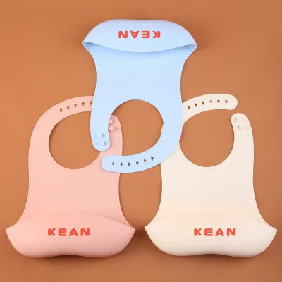 Wholesale Custom Pattern Bpa Free Washable Foldable Dinnerware Kids Feeding Set Waterproof Silicone Baby Bibs