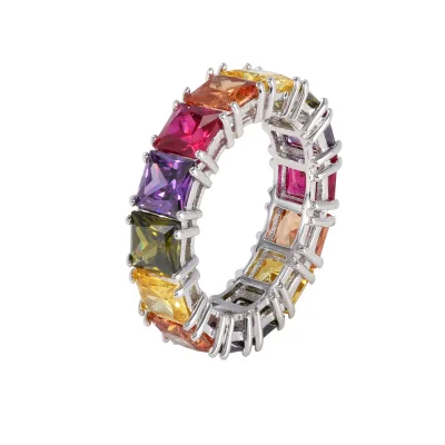 Hot Sale Gemstone Crystal Moonstone Initial Cheap Price 18K Gold Rings Finger Ring Eternity 925 Silver Fashion Enamel Rings