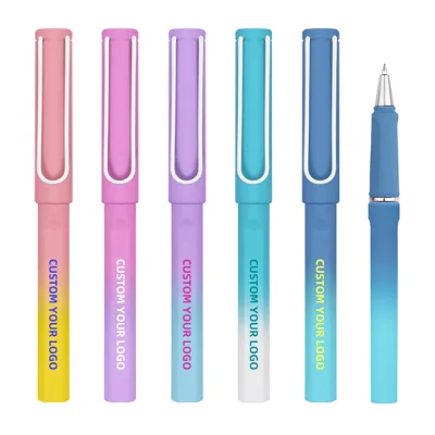 Custom Plastic Gel Pen 0.5mm Black Ink High Capacity Promotional Pens for Business School Medical Use Personalized